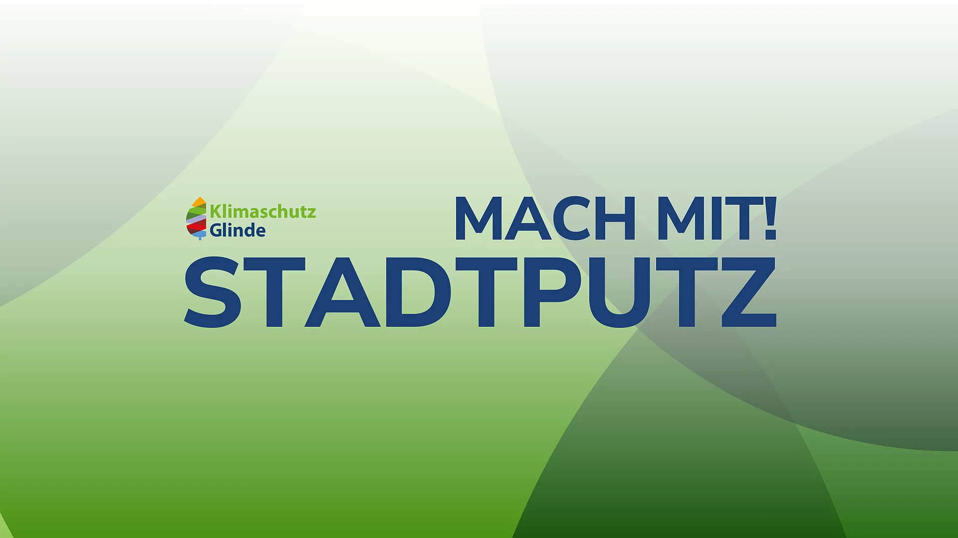 Auf einer Fläche mit grünen Kreisen steht "Stadtputz, mach mit"